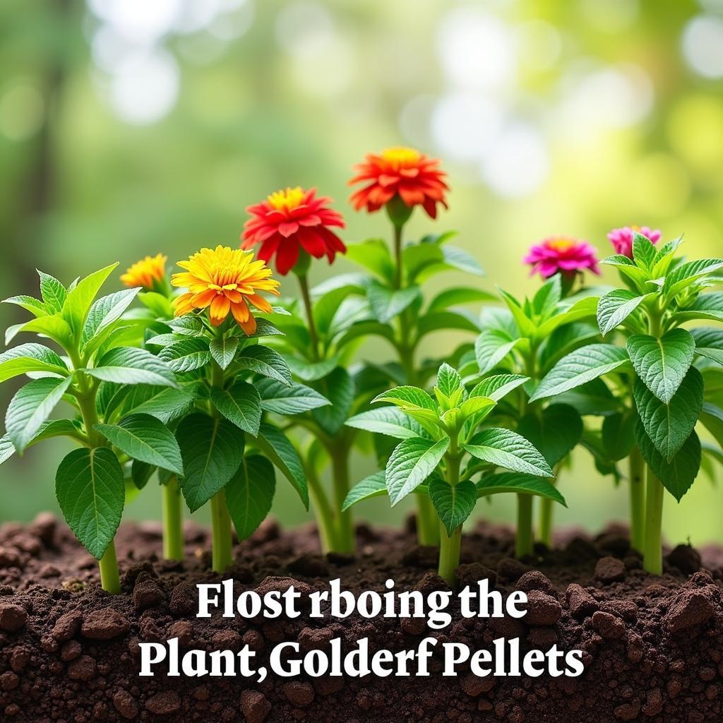 Vibrant, healthy plants after plant food pellet application