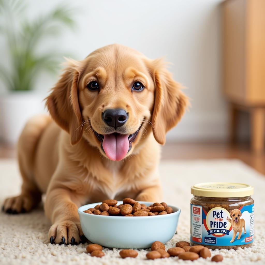 Healthy Puppy Enjoying Mealtime