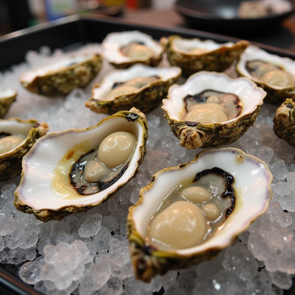 Fresh Hiroshima Oysters at the Seafood Market