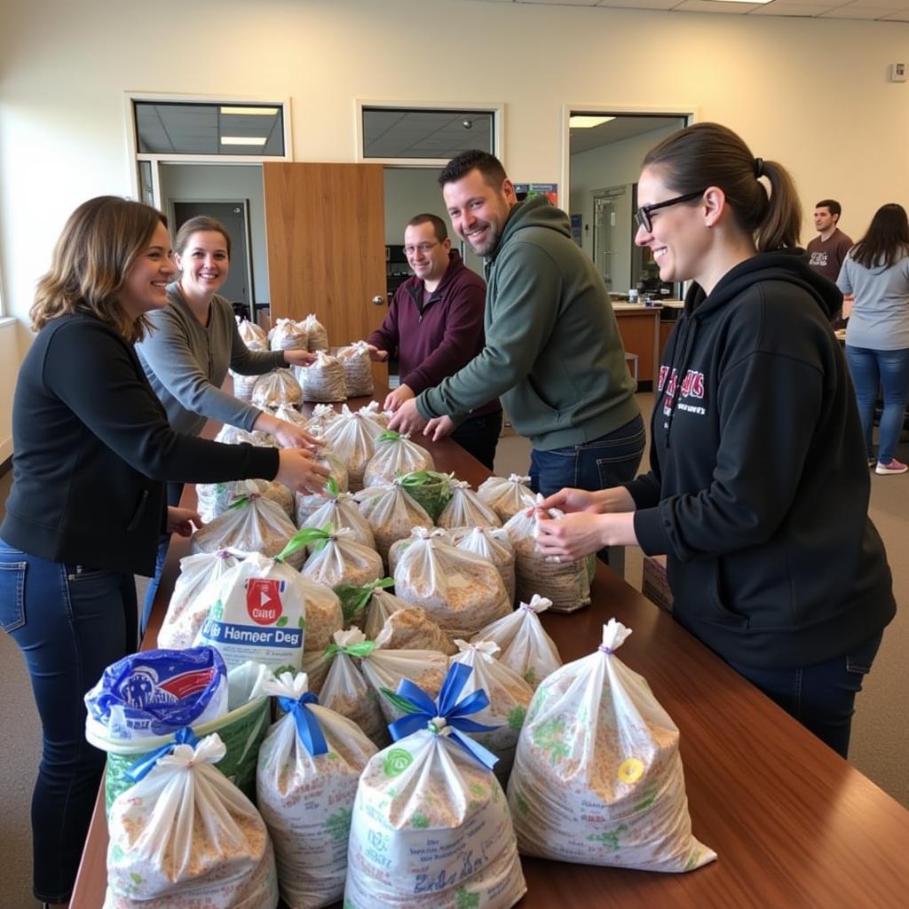 Community Members Receiving Food at the Holy Rosary Food Pantry