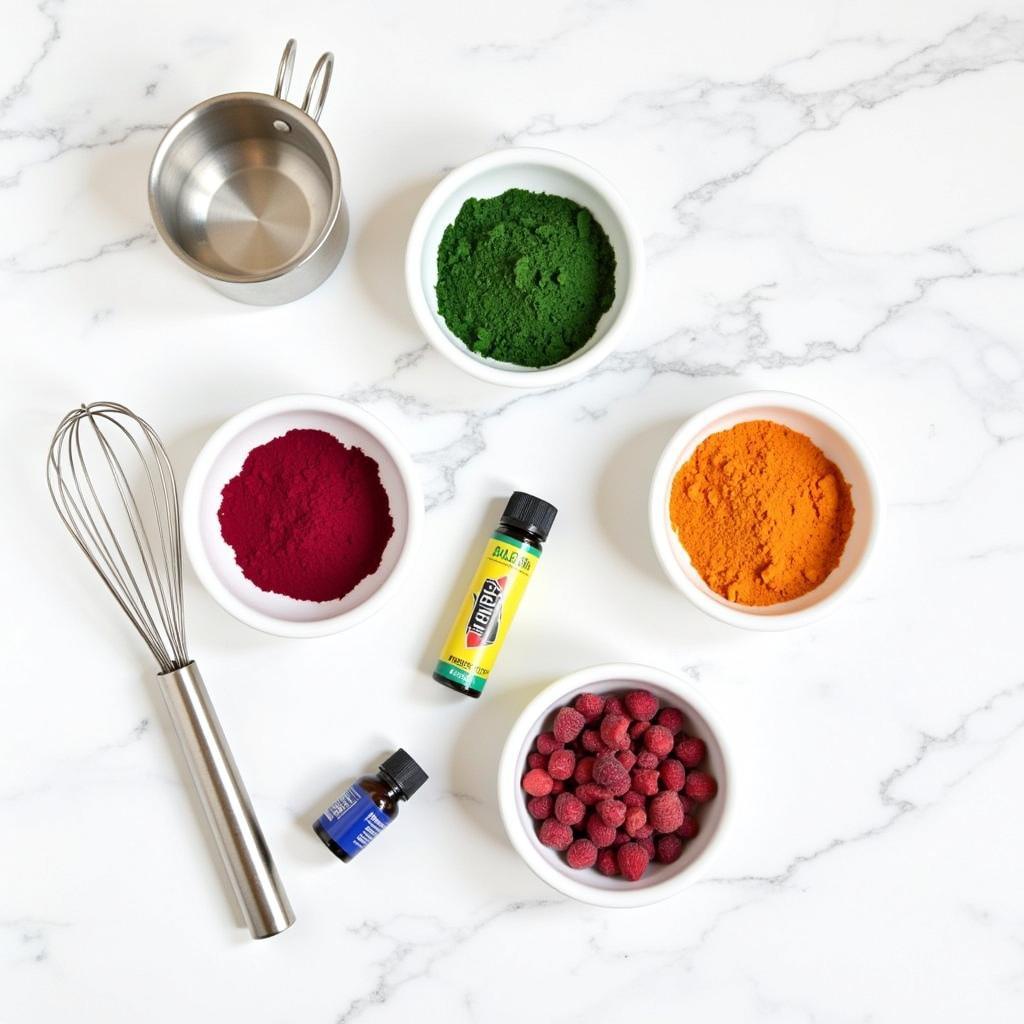 Ingredients for making homemade food dye free sprinkles