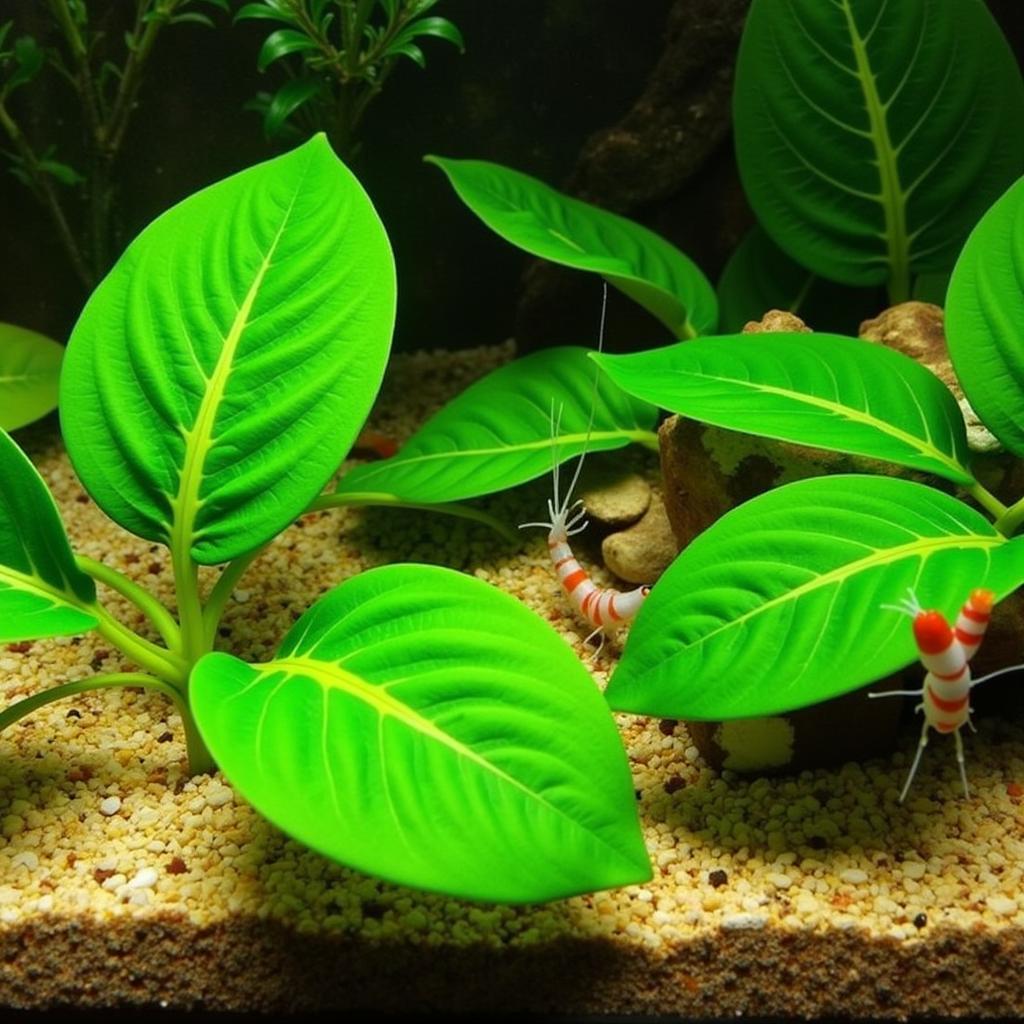 Indian Almond Leaves in a Shrimp Tank