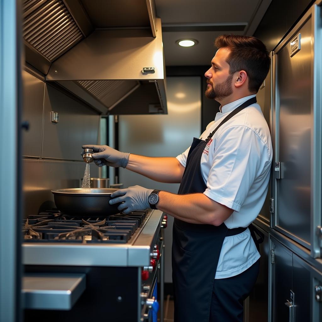 Inspecting Food Truck Equipment