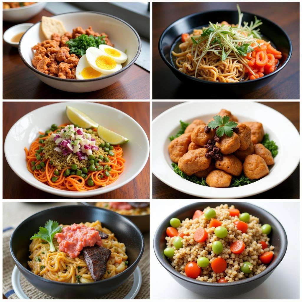 Variety of international bowls offered by food trucks