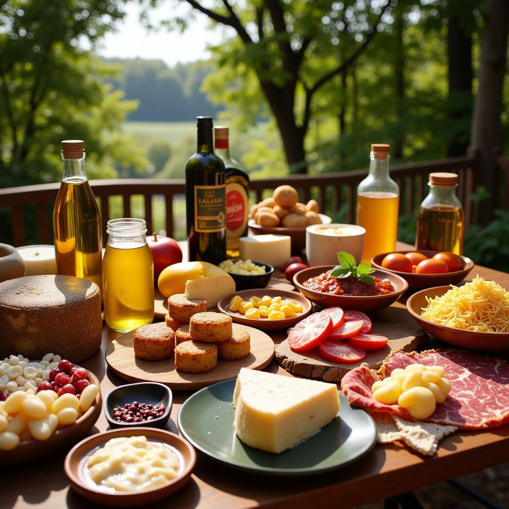 A Vibrant Display of Italian Imported Foods