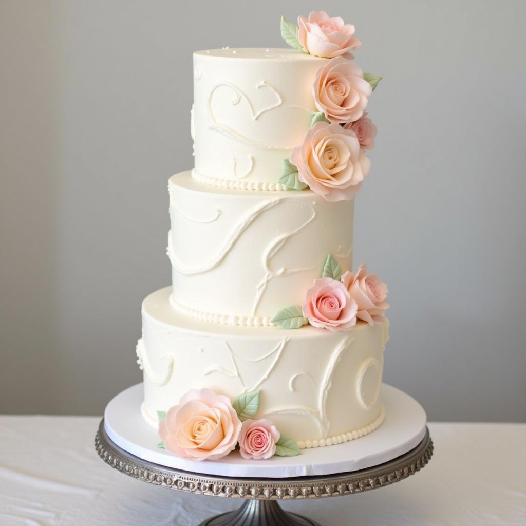 Ivory Food Coloring on a Wedding Cake