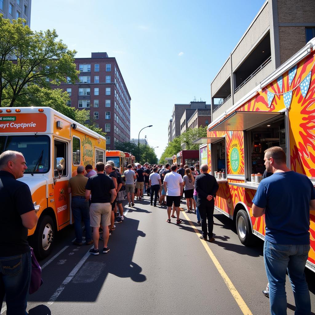 Vibrant Food Truck Scene at Jersey City Food Festival