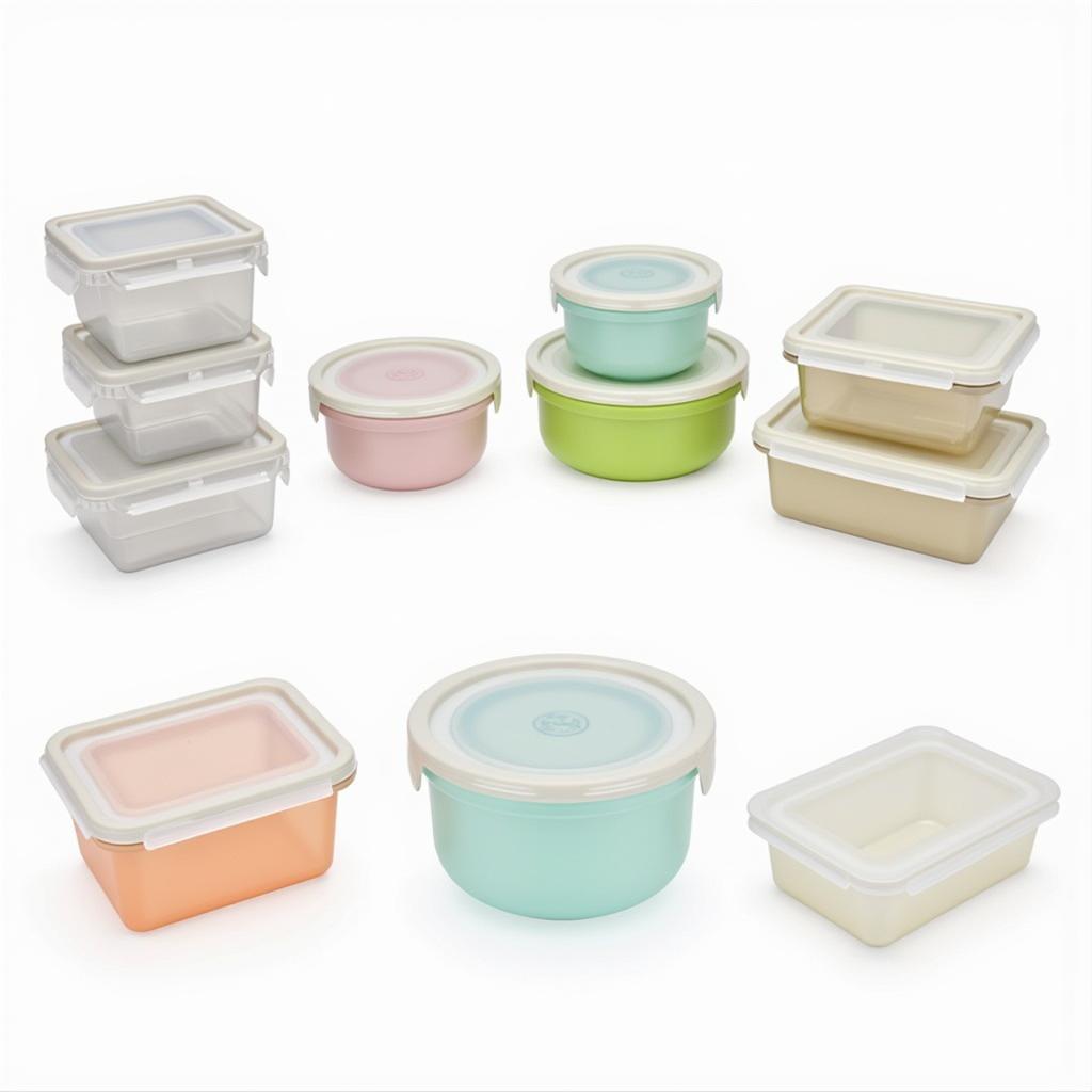 Various Joie Food Containers Showcasing Different Sizes and Shapes