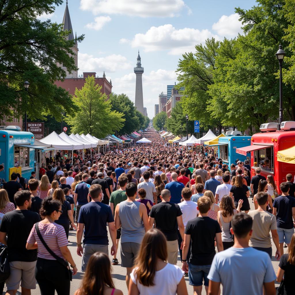 Vibrant Atmosphere at a Kansas City Food Truck Festival