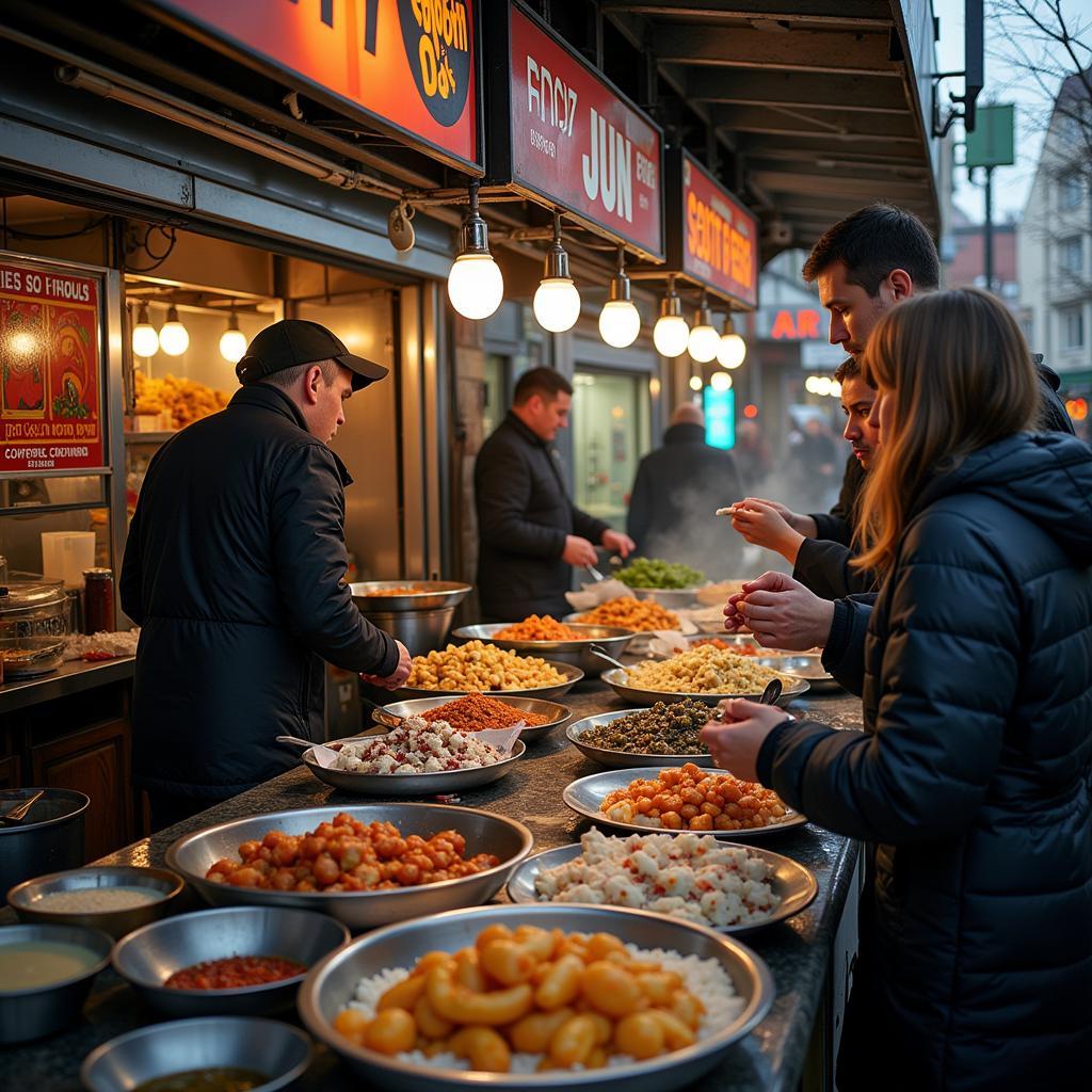 Street food vendors at a Kent food market