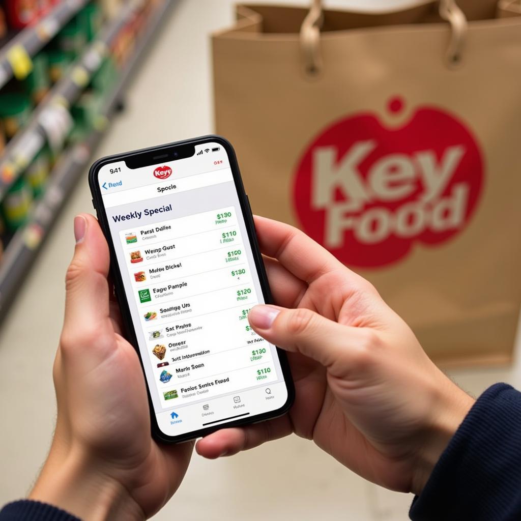 Accessing Key Food Digital Flyer on Phone