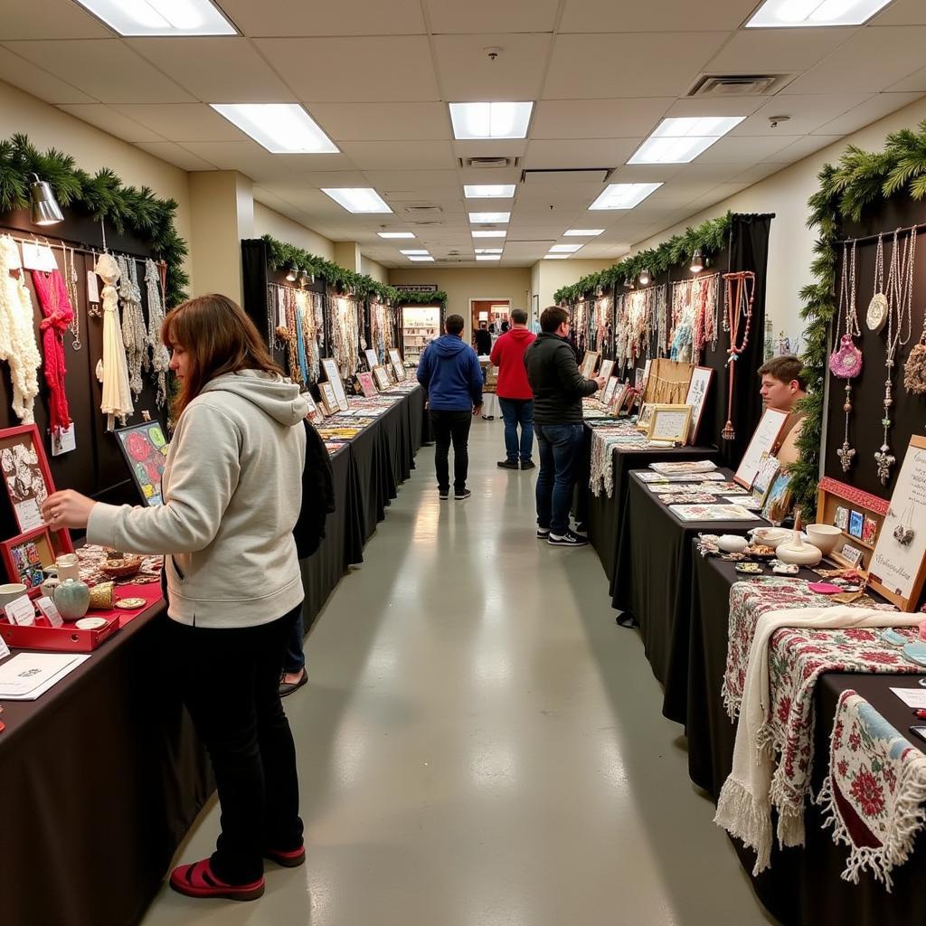 Artisan booths showcasing handmade crafts at the Kitsap Holiday Gift and Food Fair