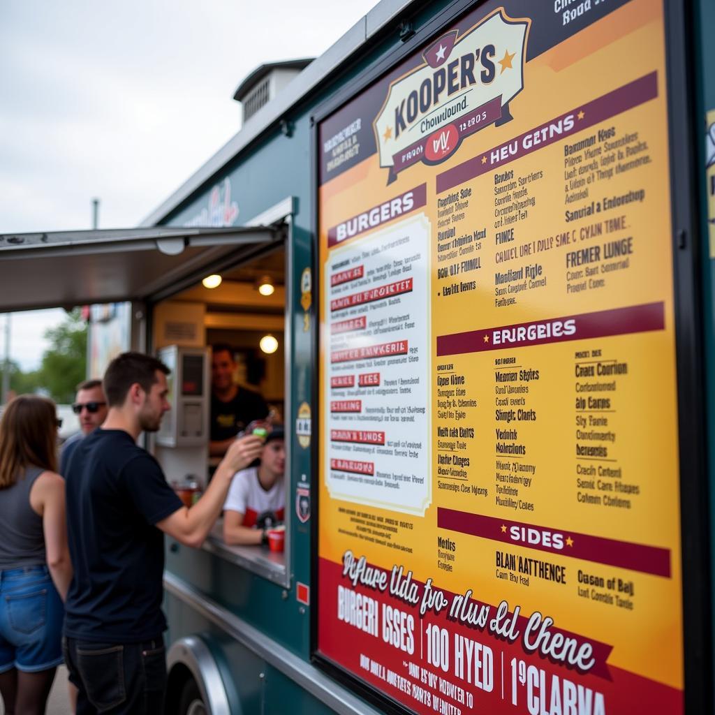 Kooper's Chowhound Food Truck Menu