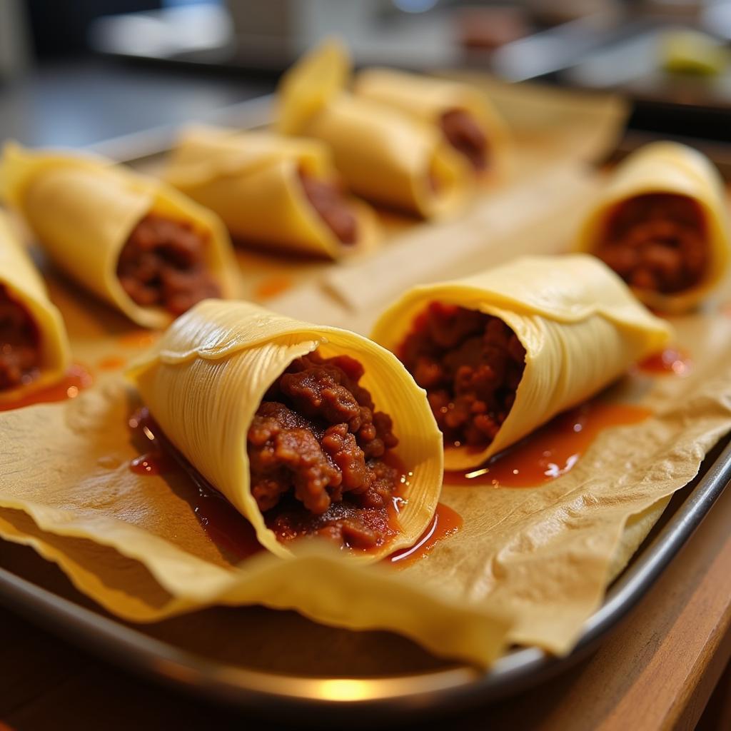 Steaming hot tamales for Las Posadas