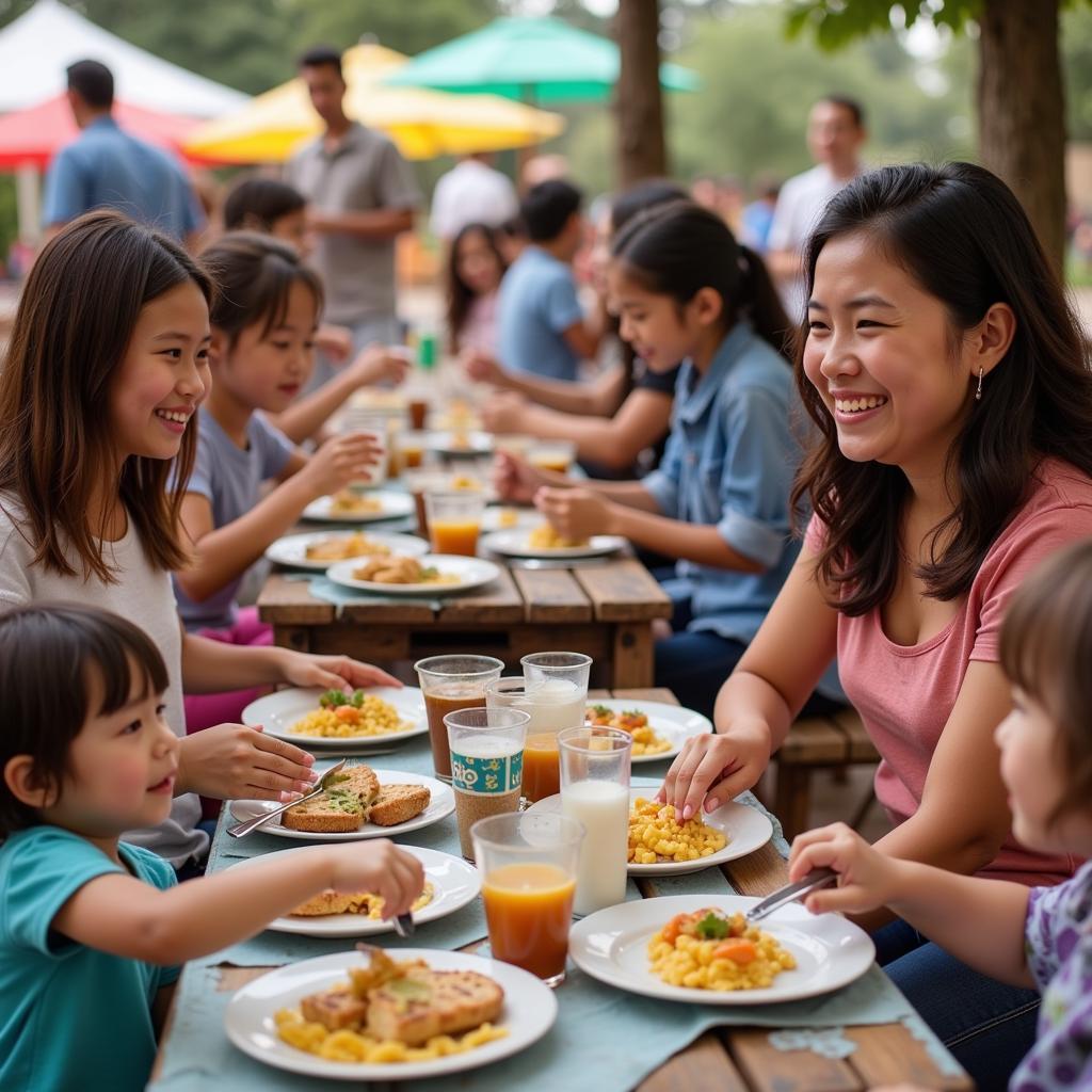 Families enjoying the Latin Food Festival