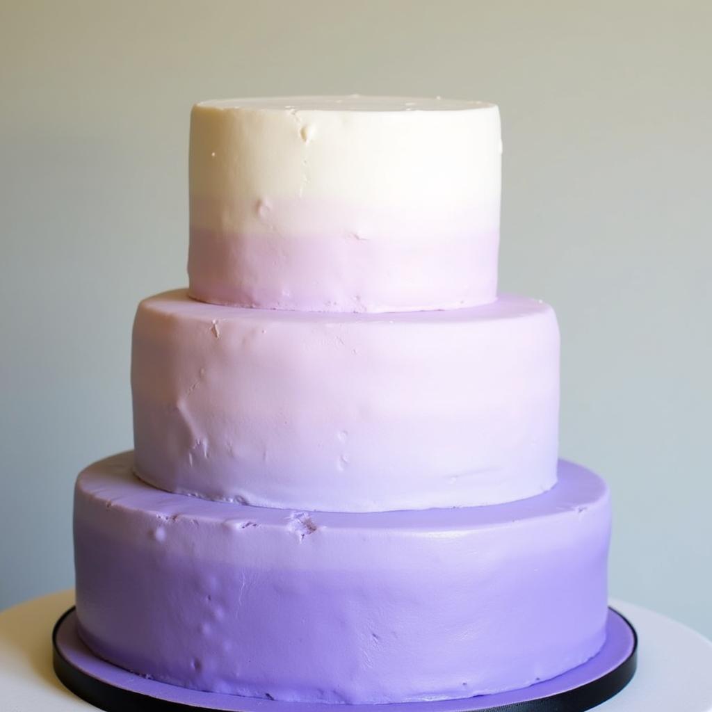 Lavender ombre cake made with food coloring