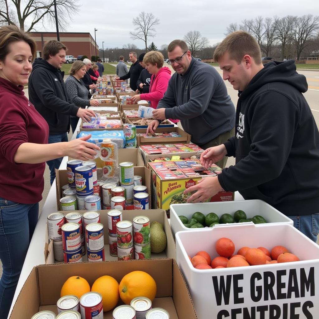 Community food drive in London Ohio supporting local food pantries