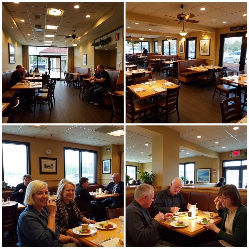 Images showcasing the warm and inviting atmosphere of a Los Reyes restaurant, including the decor, seating, and overall ambiance.