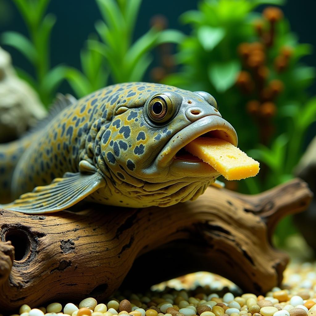 Pleco eating algae wafer