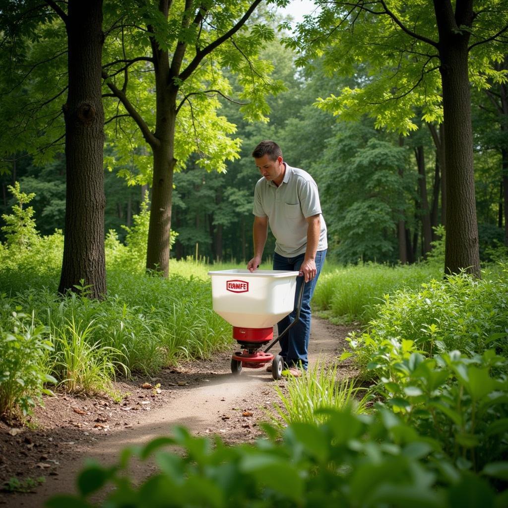 Fertilizing a shaded food plot