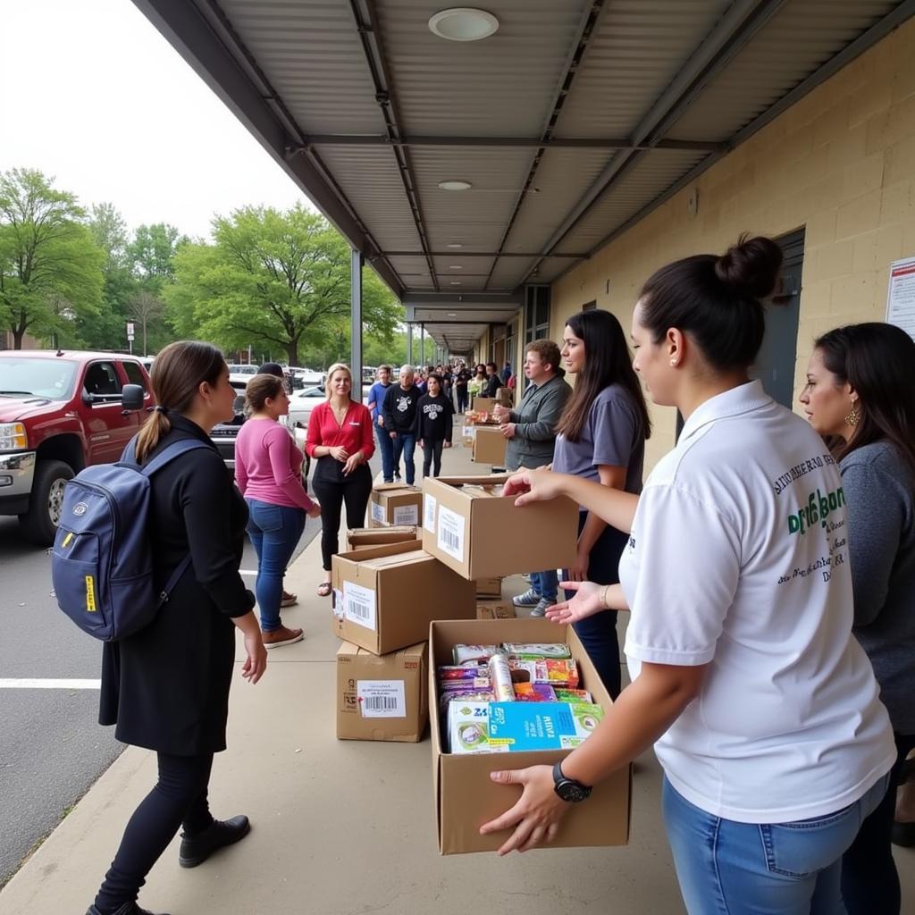 Food Distribution at a Mansfield TX Food Bank