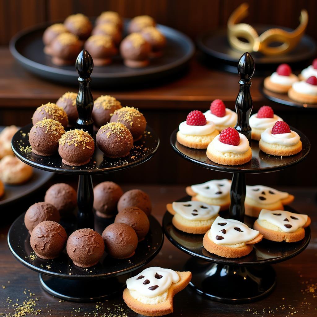 Decadent desserts perfect for a masked ball