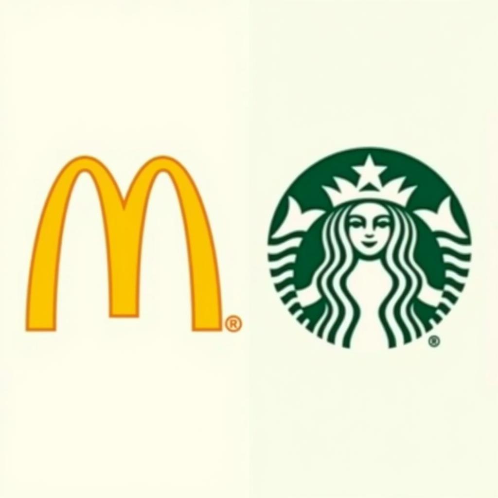 McDonald's and Starbucks Logo Comparison