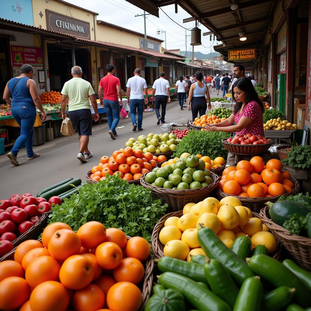 Exploring Fresh Produce at a Local Market in Medellin