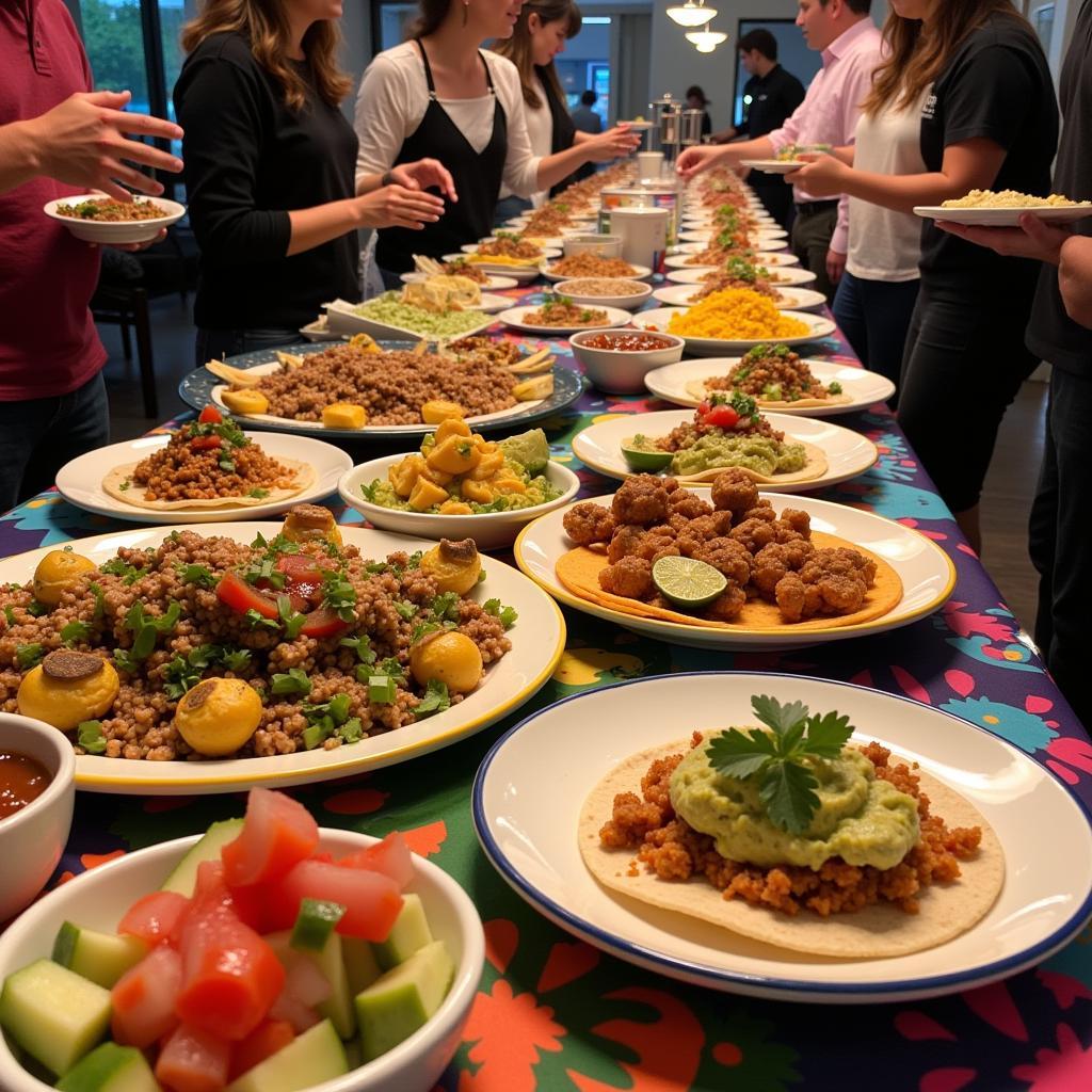 Vibrant Mexican Food Buffet Spread