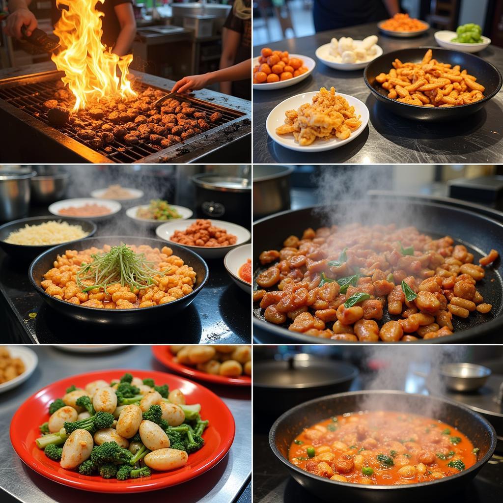 Street food vendors at Mithapheap Oriental Food Market