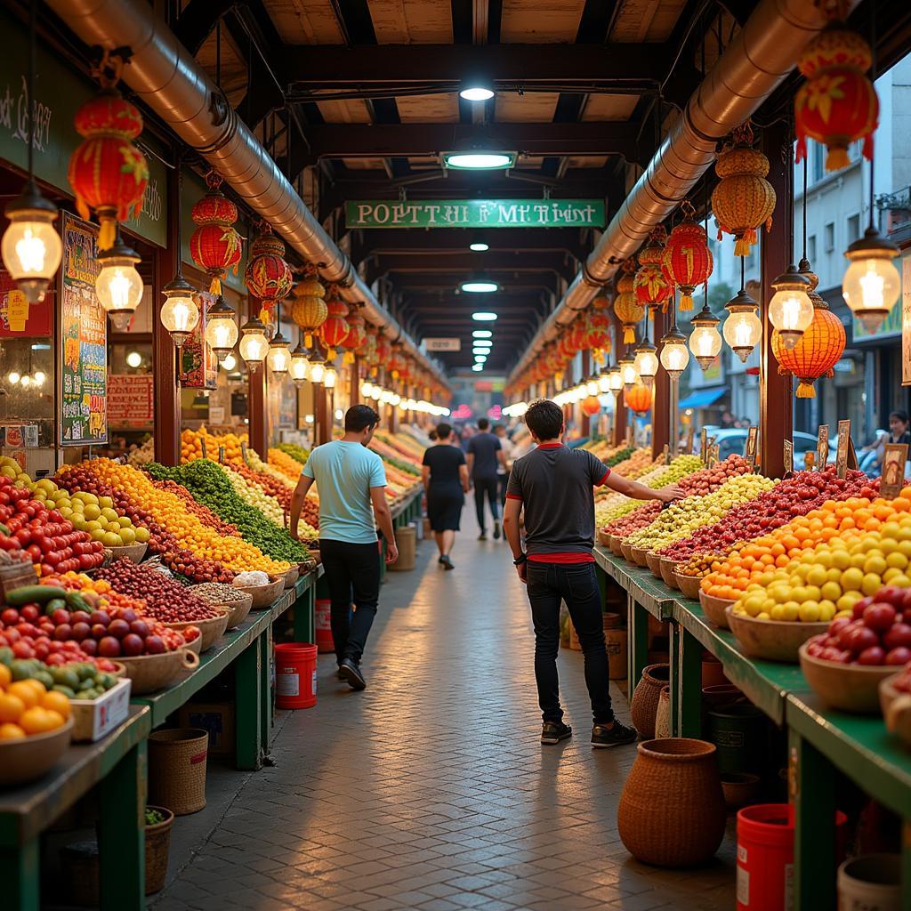 Vibrant stalls at Mithapheap Oriental Food Market