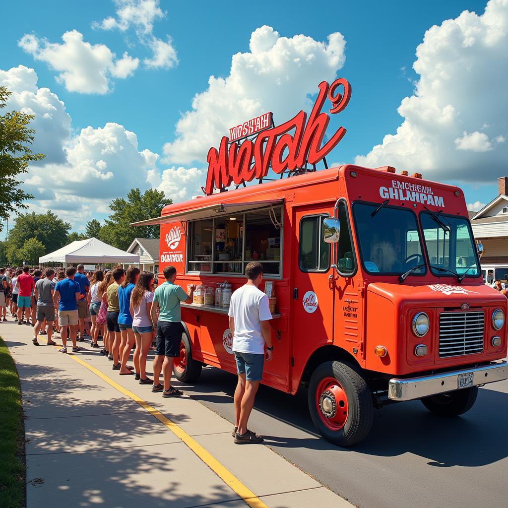 Customers lining up at the Mobstah Lobstah Food Truck