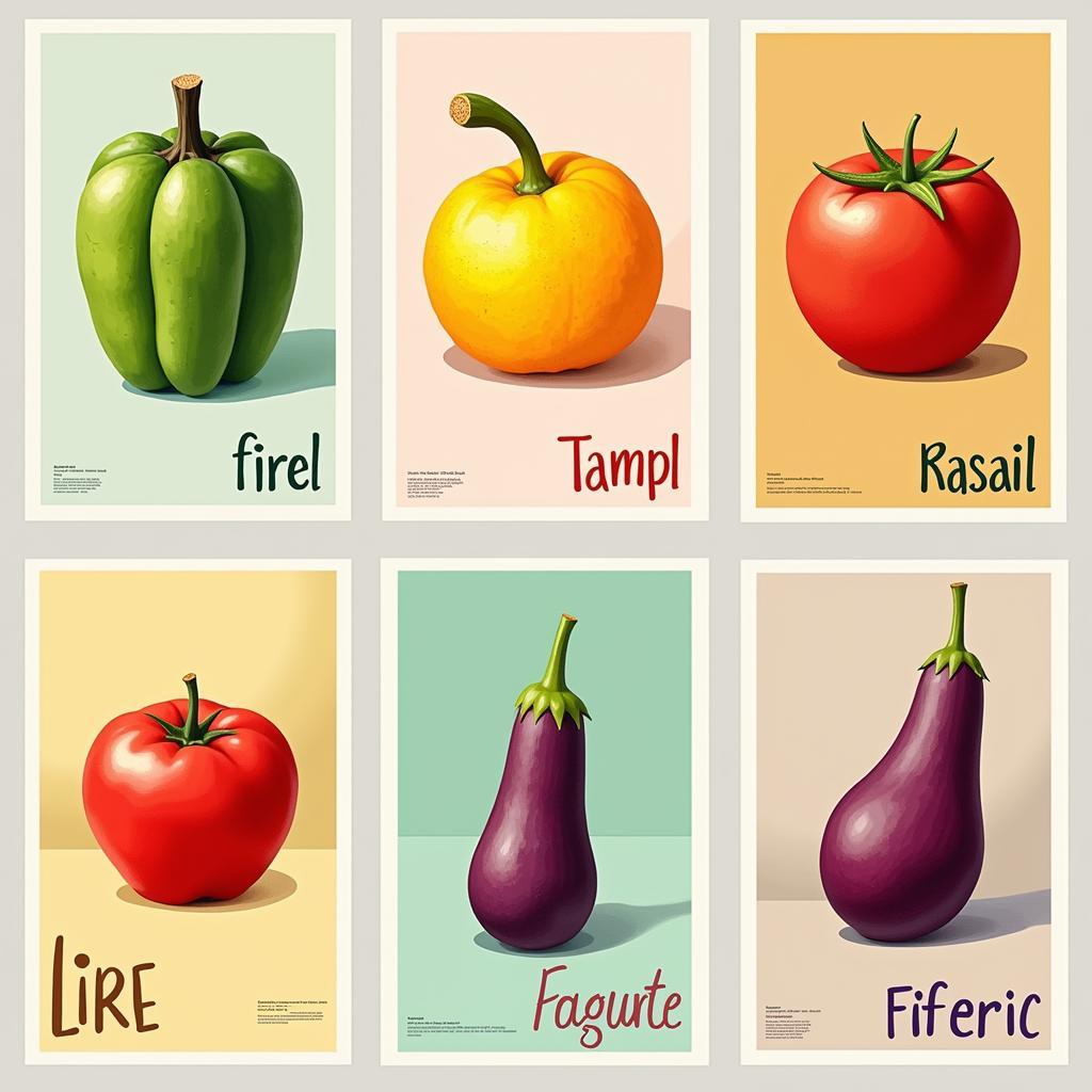 Modern French Food Posters Featuring Fresh Produce