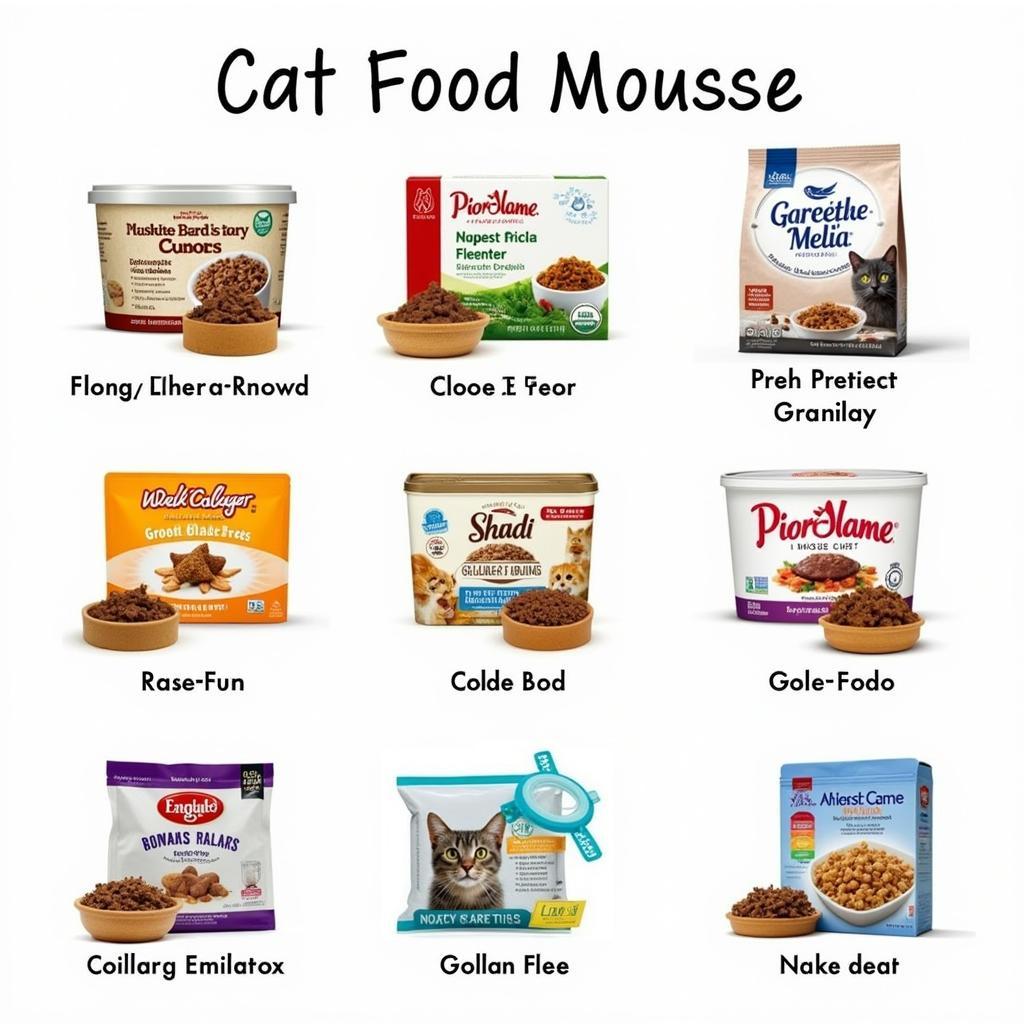 Various flavors and brands of mousse cat food