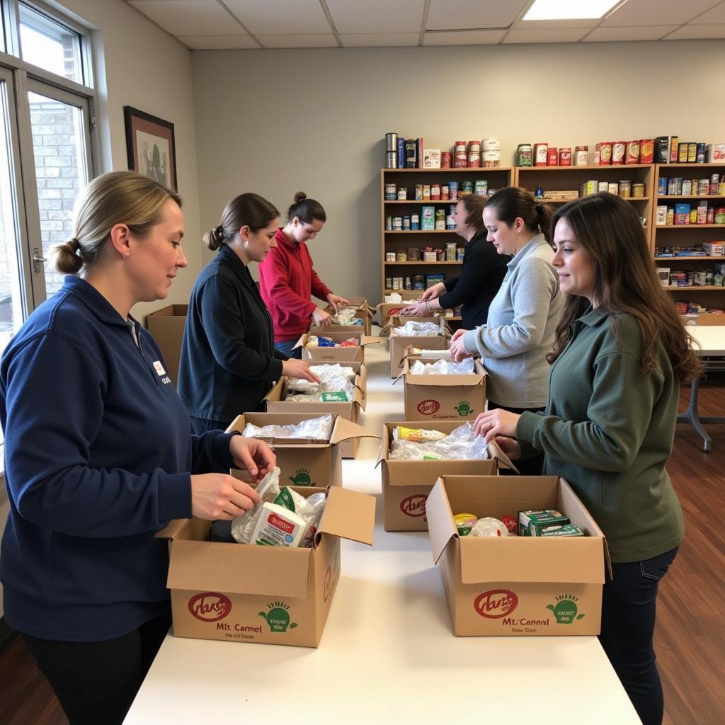 Volunteers at the Mt Carmel Food Pantry