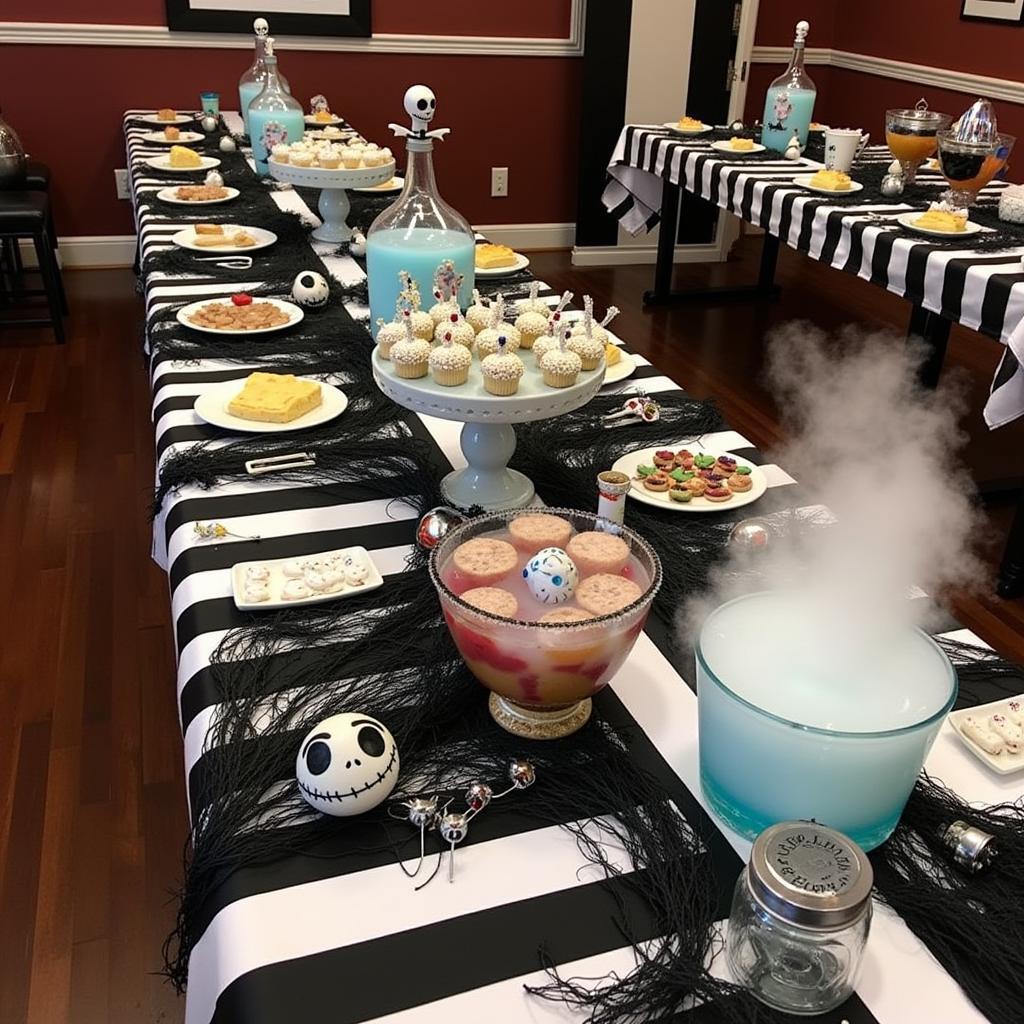 Nightmare Before Christmas Party Food Table Spread