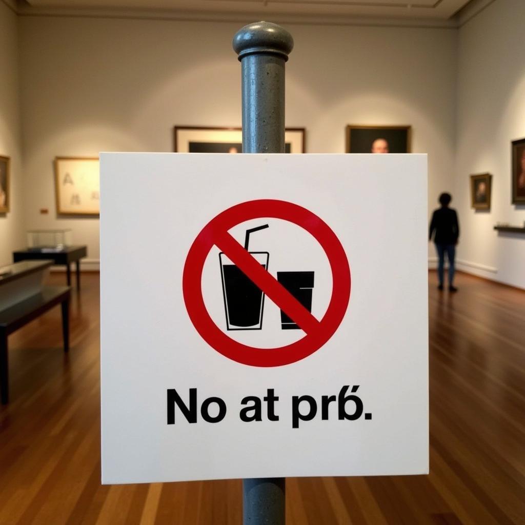 Museum No Food Drink Sign