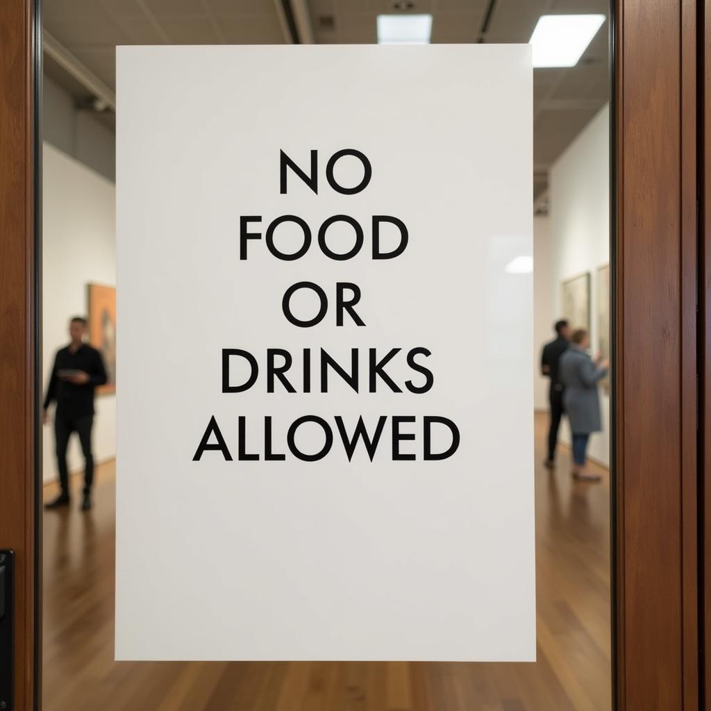 No Food or Drinks Allowed Sign