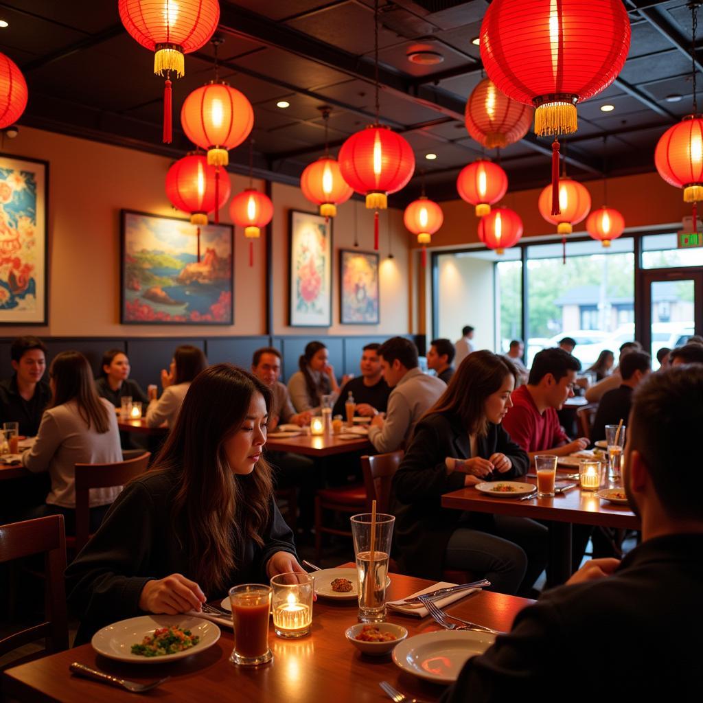 Vibrant Interior of a Popular Chinese Restaurant in North Plainfield