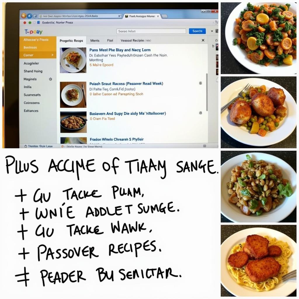 Online Passover Recipes and Meal Planning