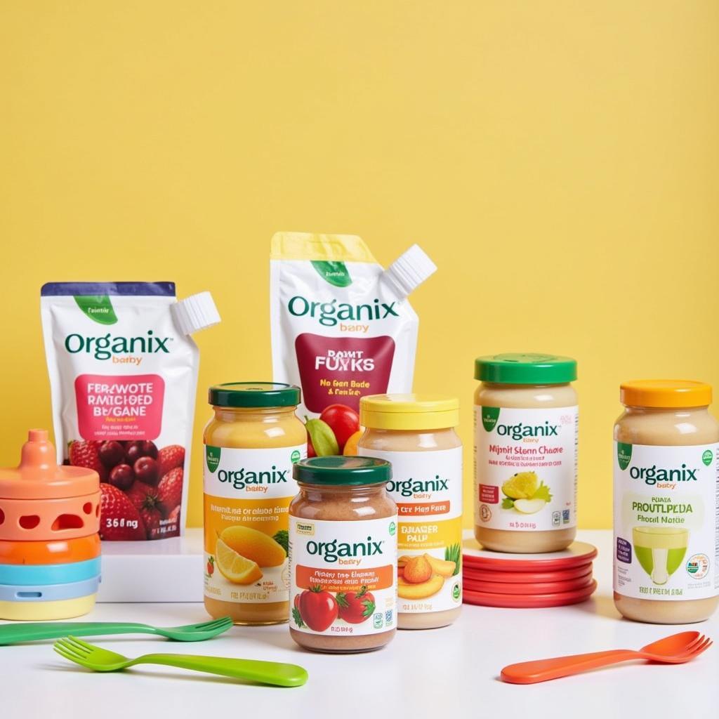 Variety of Organic Baby Food Jars and Pouches