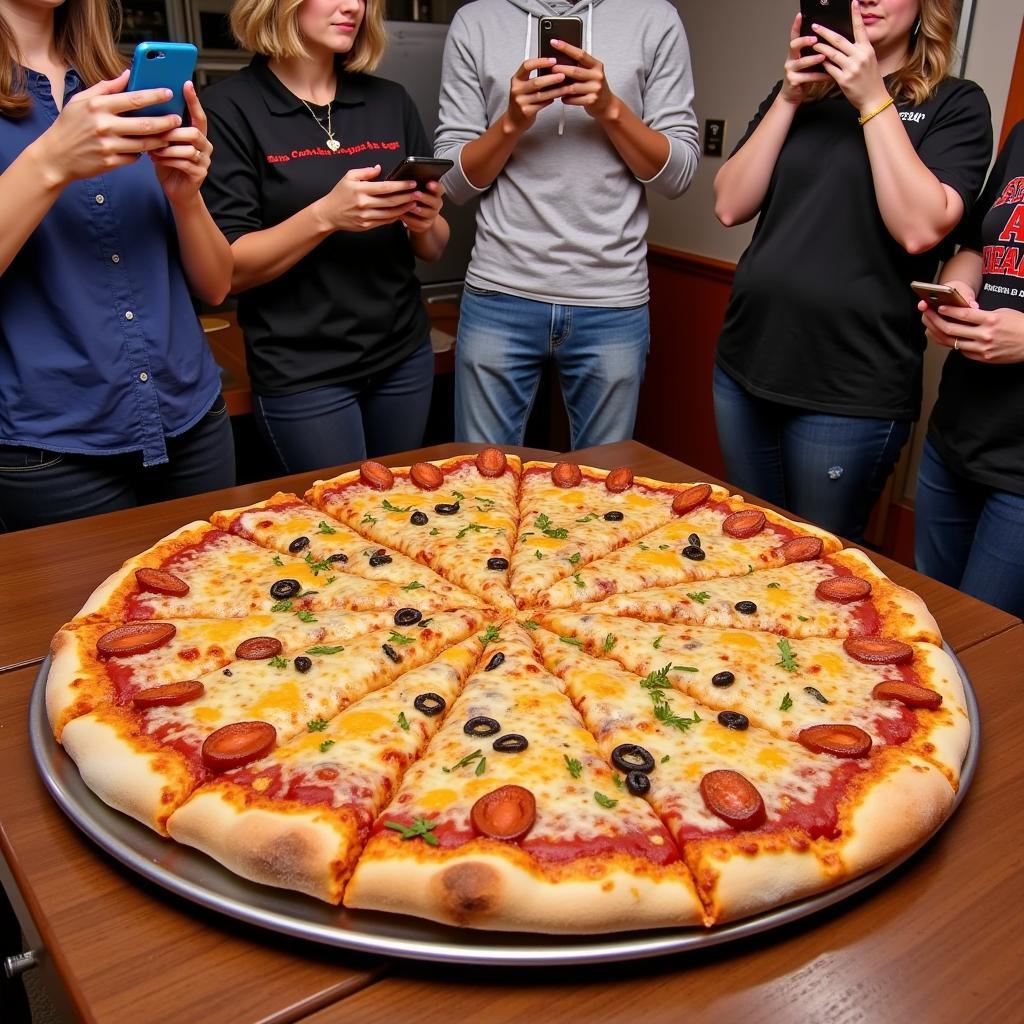 Giant pizza food challenge in Orlando