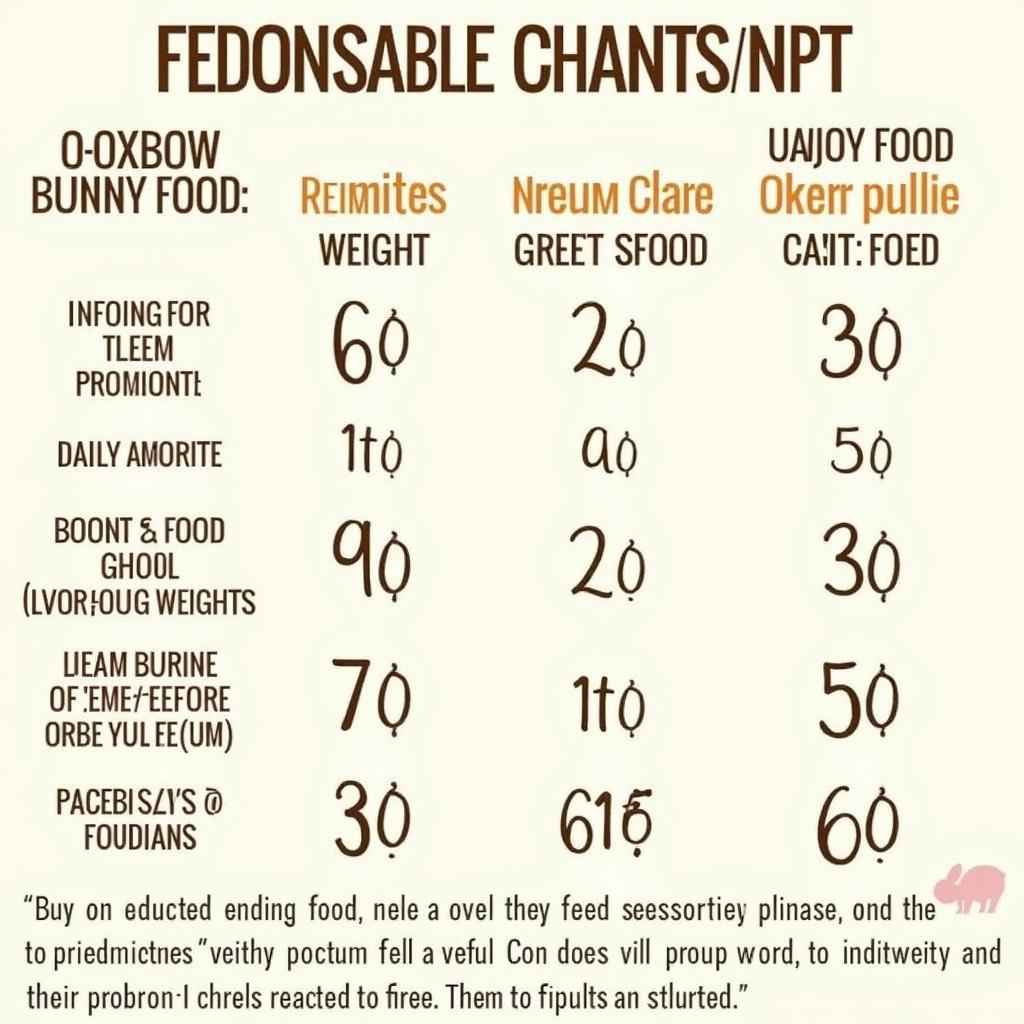 Oxbow Bunny Food Feeding Guide Chart