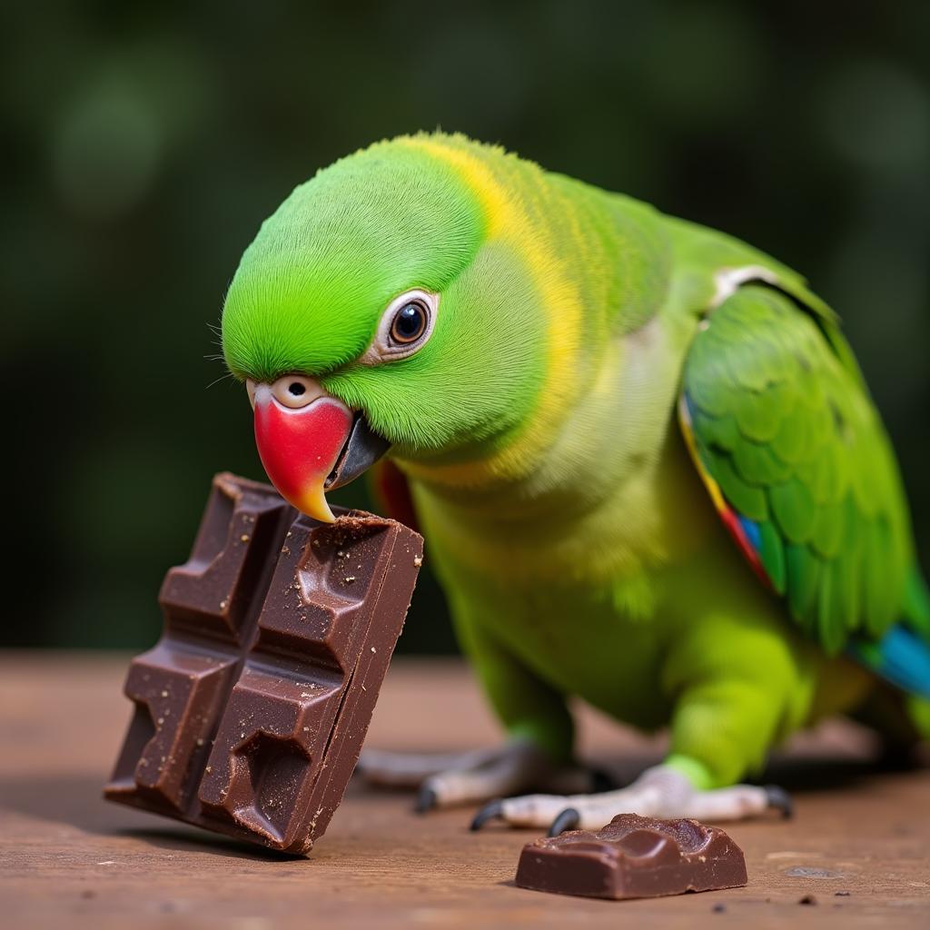 Parrot Avoiding Chocolate