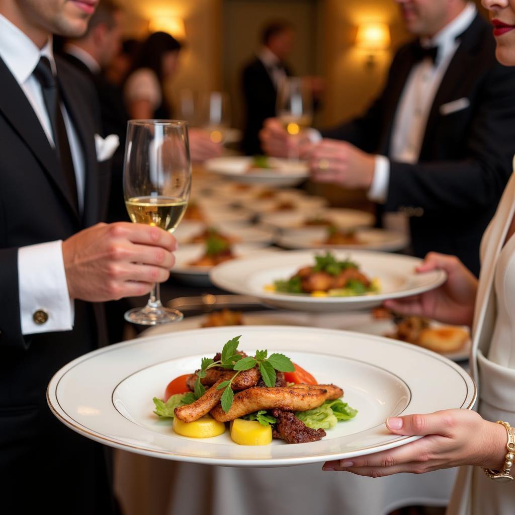 Personalized Plates at a Catering Event