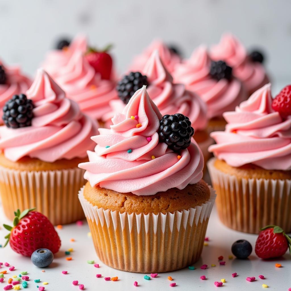 Pink Vegan Cupcakes with Natural Dye