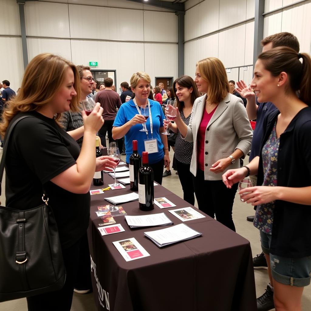 Guests enjoying wine tasting at the Plano Wine and Food Festival