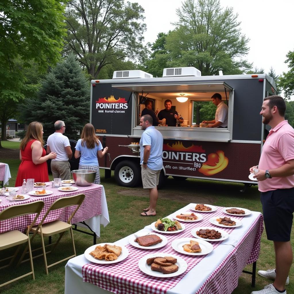 Pointers BBQ Food Truck catering a private event