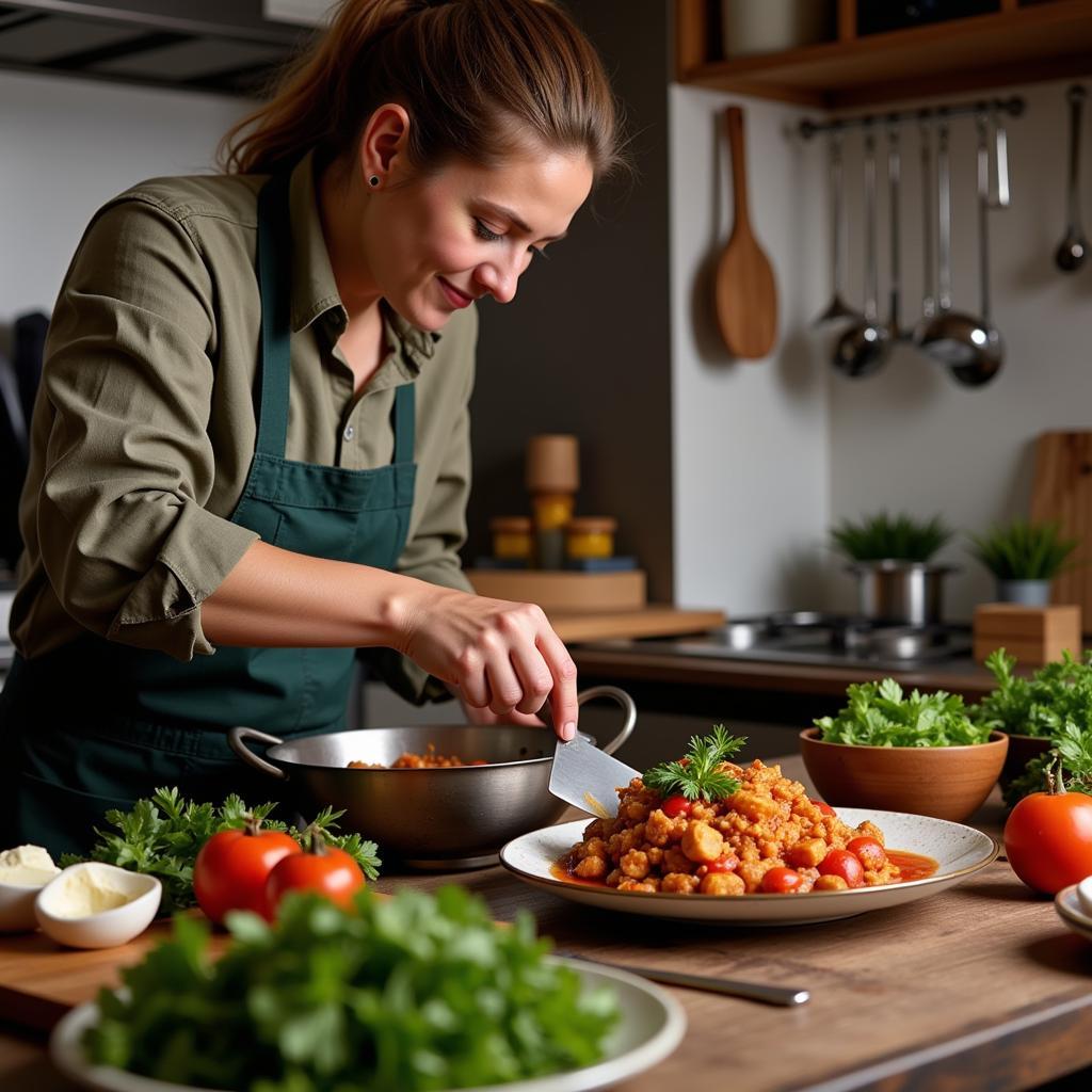 Preparing Balkan food at home