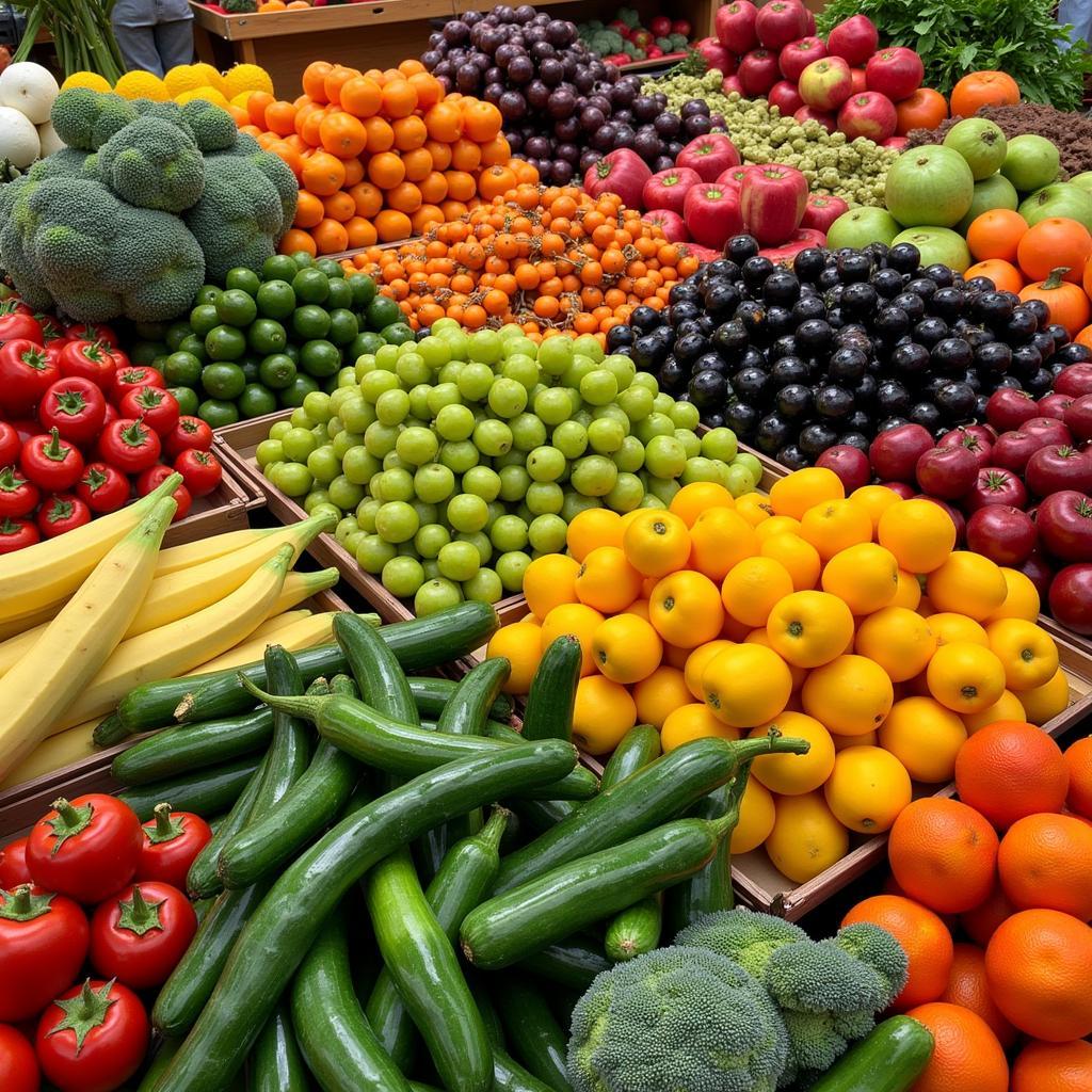 Vibrant Display of Fresh Produce at a Prime Food Market